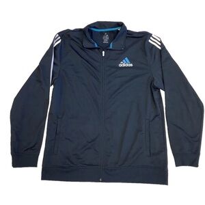 Adidas Full Zip Track Jacket Men’s 2XL Navy Blue 3 Stripe Athletic